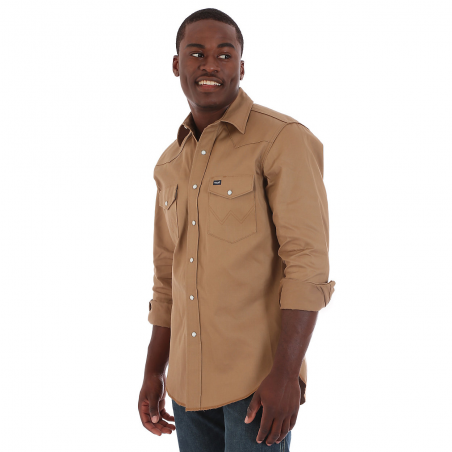 Chemise de travail - Beige Véritable Denim Homme - Wrangler