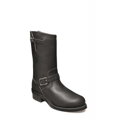 Bottes Moto - Cuir Vachette Noir Bout Rond Femme - Chippewa Boots