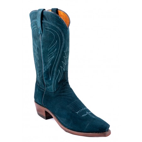 Cowboy Boots - Lamb Suede Green Snip Toe Men - Lucchese Boots