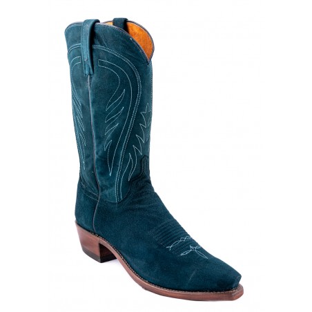 Santiags - Cuir Agneau Retourné Verte Bout Pointu Homme - Lucchese Boots