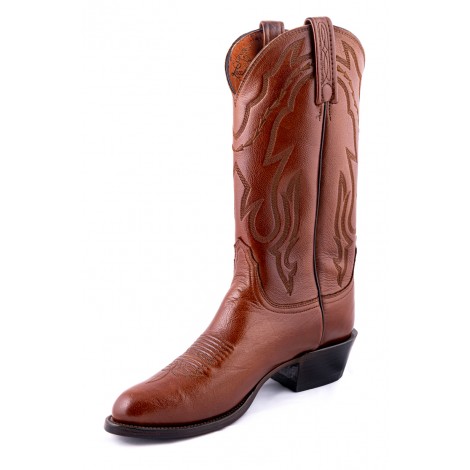 Cowboy Boots Lamb Leather Brown Round Toe Men Lucchese Boots