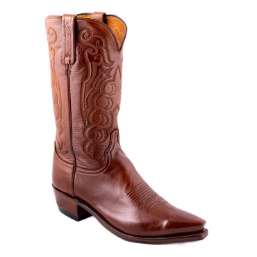 Huidige in stand houden Volg ons Cowboy Boots - Lamb Leather Brown Snip Toe Men - Lucchese Boots Size 10  Color Brun