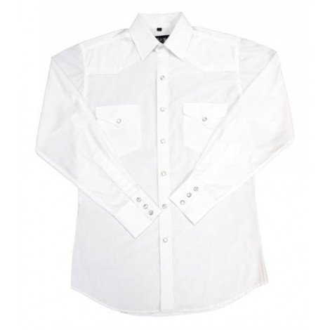 Western Shirt - Classic Solid Men - White Horse Color White Size 2XL