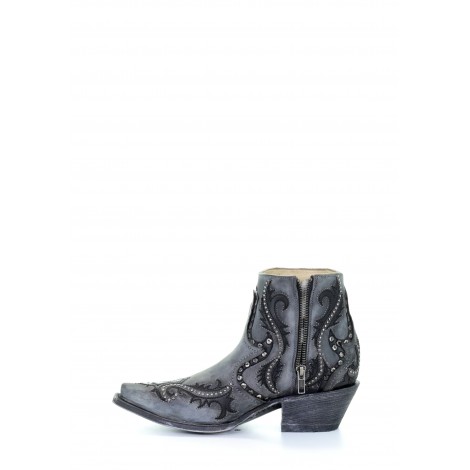 Ankle Boots Cowhide Grey Snip Toe Women Corral Boots Size 5 Color Gris fonce