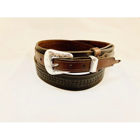 Ceinture Ranger - Cuir Vachette Marron Basket Unisexe - Texas Leather