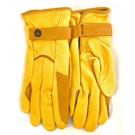 Western Riding Gloves Deerskin Leather Unisex Watson Gloves Color Yellow Size 6