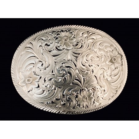 Boucle Western - Argent Gravure Florale Unisexe - Montana Silversmiths
