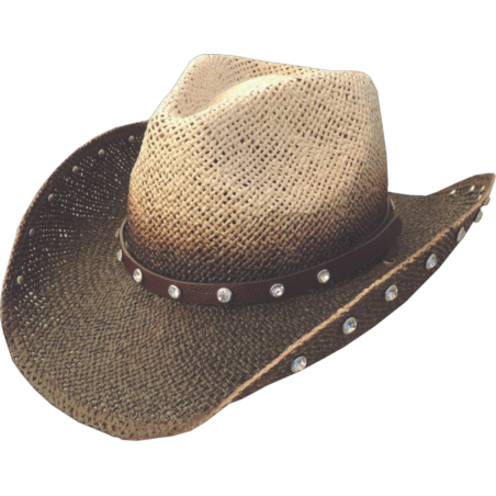 Chapeau de cowboy - Paille Cristal Bicolore Femme - Dallas Hats
