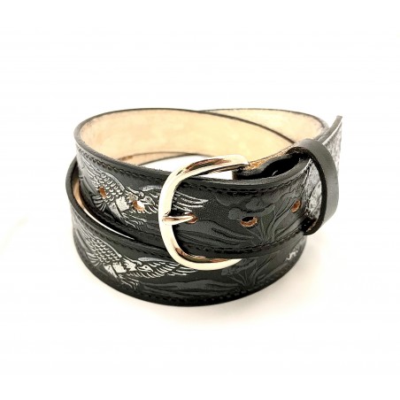 Belt - Cowhide Gray Eagle Unisex - Brushy Creek