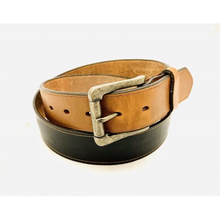 Belt - Plain Brown Black Cowhide Unisex - Brushy Creek