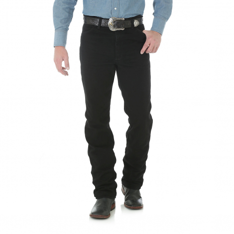 Jeans - Cotton Black Cowboy Cut Slim Fit Men - Wrangler Color Black Size 28  x 30