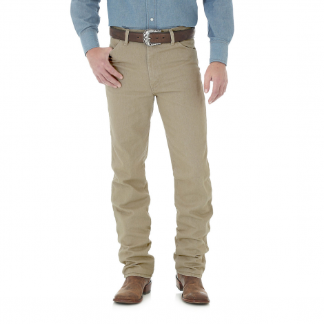 Scheur Prematuur Prominent Jeans - Cotton Tan Cowboy Cut Slim Fit Men - Wrangler Color Beige Size 28 x  30