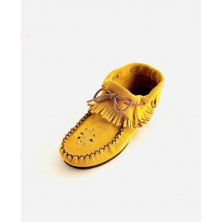 Moccasins - Suede Leather Fringe Beaded Women - Bastien Industries