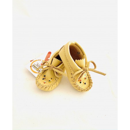 Baby Moccasins - Natural Moose Hide - Bastien Industries