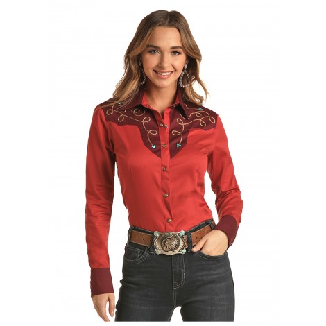 Vintage Western Shirt - Burgundy Rodeo ...