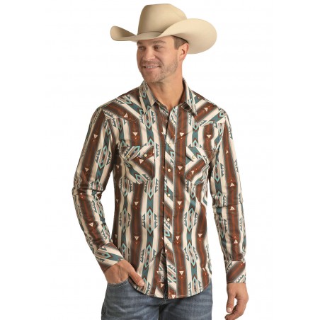 Chemise Western - Jade Motif Aztec Homme - Rock&Roll Cowboy