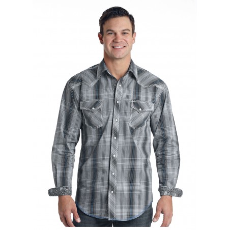 Chemise Western - Carreaux Gris Homme - Panhandle