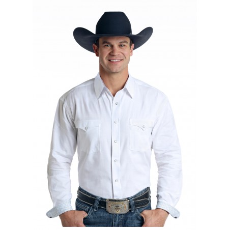 Chemise Western - Carreaux Blanc Homme - Panhandle