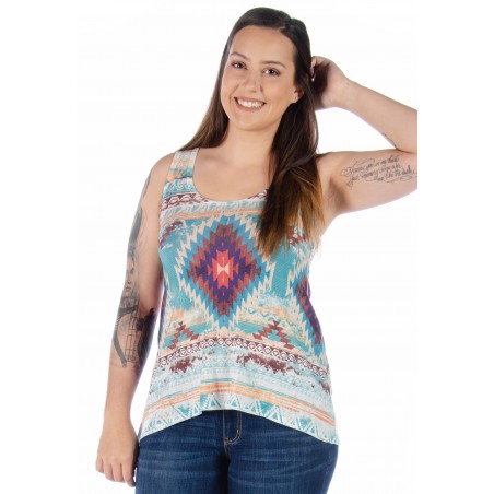 T-shirt - Ivory Lace Back Aztec Women - Liberty Wear Size M Color Ivoire