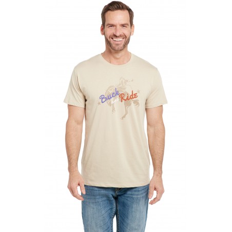 T-shirt - Beige Buck & Ride Homme - Cowboy Up