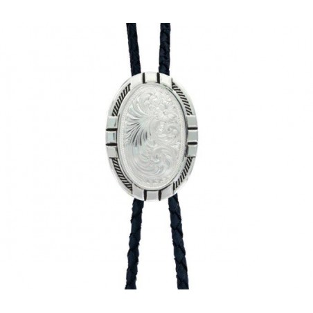 Bolo Tie - Rope & Bar Edge Unisex - Montana Silversmiths