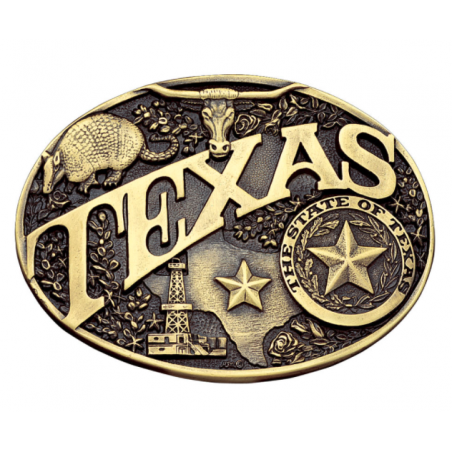 Boucle Western - Ovale Etat Texas - Montana Silversmiths