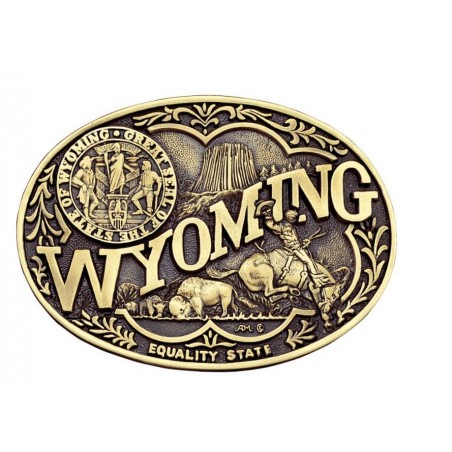 Western Buckle - Wyoming State - Montana Silversmiths