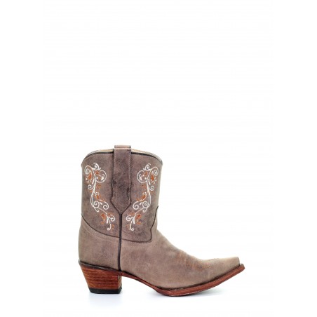 Bottines Western - Cuir Vachette Brune Bout Pointu - Corral Boots