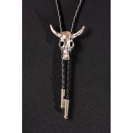 Bolo Tie - Crâne Buffle Argent Unisexe - Austin Accent