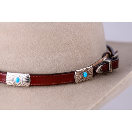 Bande de Chapeau - Brun Concho Turquoise Unisexe - Austin Accent