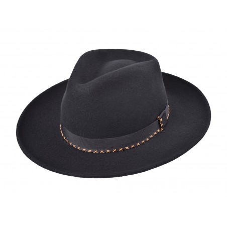 Finley Hat - Black Wool Felt Unisex - Bigalli Hats