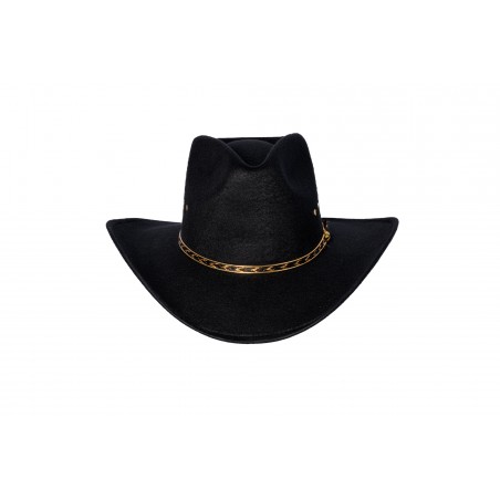Chapeau de cowboy - Pinch Front Faux Feutre Noir Unisexe - Western Express