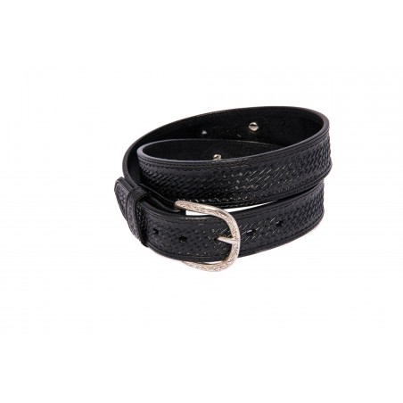 Ceinture - Cuir Vachette Noir Concho Etoile Texas Unisexe - Texas Leather