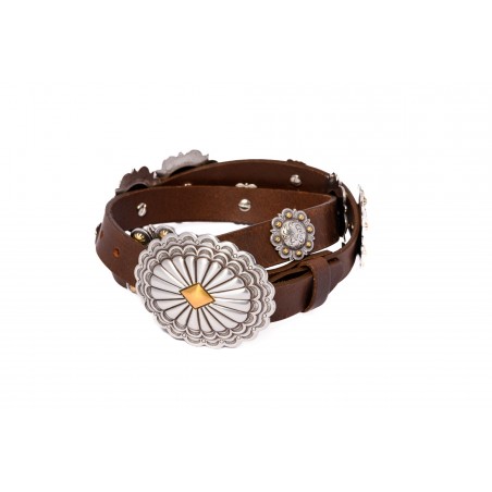 Ceinture - Cuir Vachette Marron Concho Femme - Texas Leather