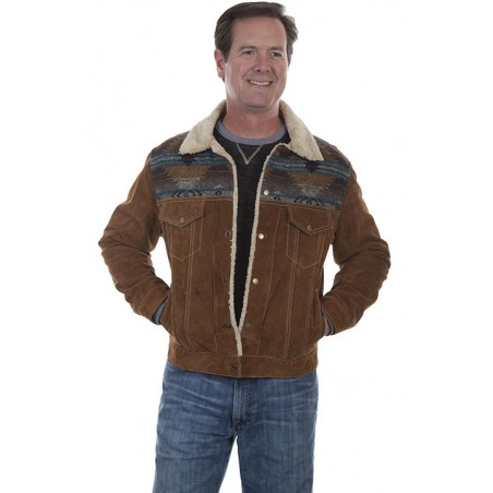 Veste en Cuir - Daim Azteque Homme - Scully