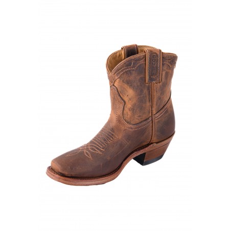 Low Boots - Cowhide Brown Cutter Toe Women - Boulet Boots