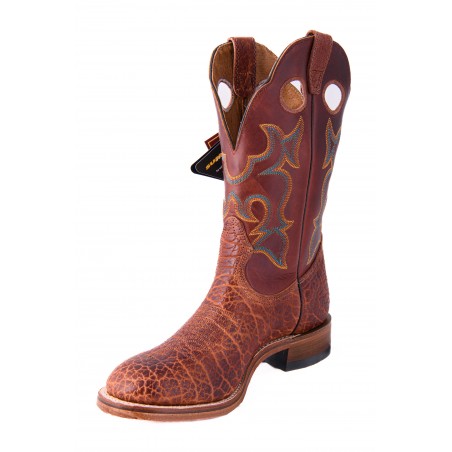 Bottes Roper - Cuir Bison Brun Bout Rond Talon Droit Homme - Boulet Boots