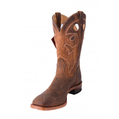 Roper Boots - Cowhide Brown Wide Square Toe Men - Boulet Boots