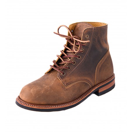 Lace-Up Boot - Cowhide Brown Vibram Sole Men - Boulet Boots