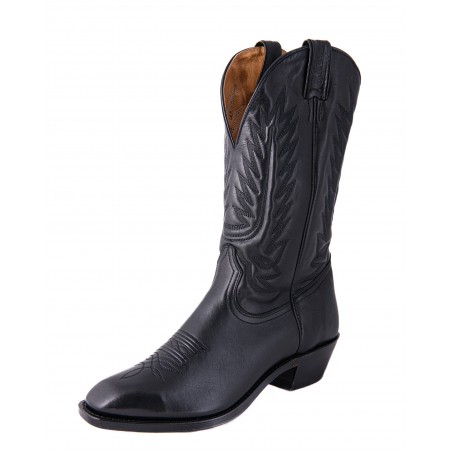 Cowboy Boots - Cowhide Black Dress Toe Men - Boulet Boots