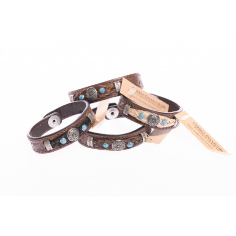 Woven Bracelet with Conchos by Cowboy Collectibles