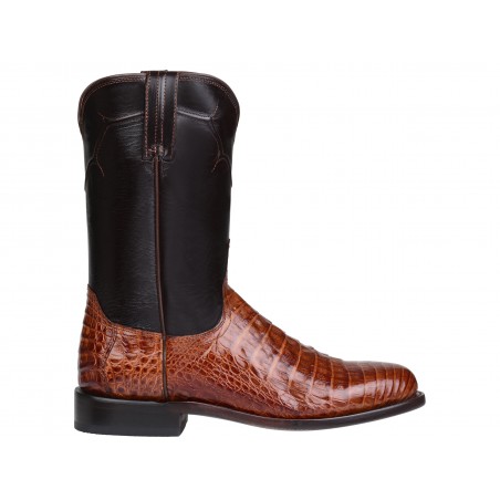 Roper Boots - Genuine Caiman Leather Brown Round Toe Men - Lucchese Boots