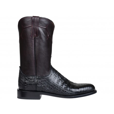 Roper Boots - Genuine Caiman Leather Black Round Toe Men - Lucchese ...