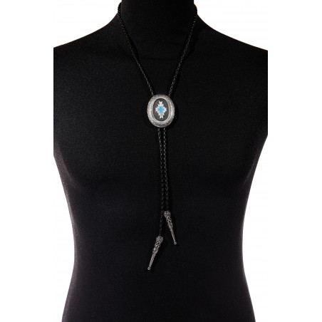 Bolo Tie - Oval Aztec Turquoise Unisex - Western Express