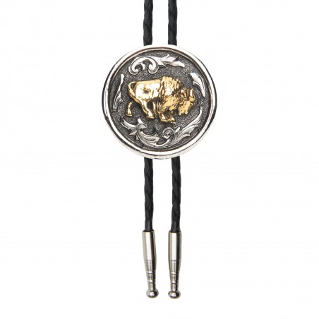 Bolo Tie - Gold Buffalo Unisex - AndWest