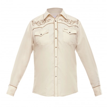 Chemise Western - Broderie Brun Longhorn Homme - Ranger's