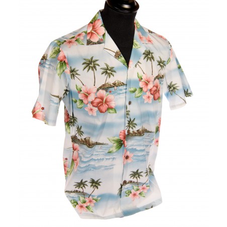 Hawaiian Shirt - Blue Kalani Print Men - RJC