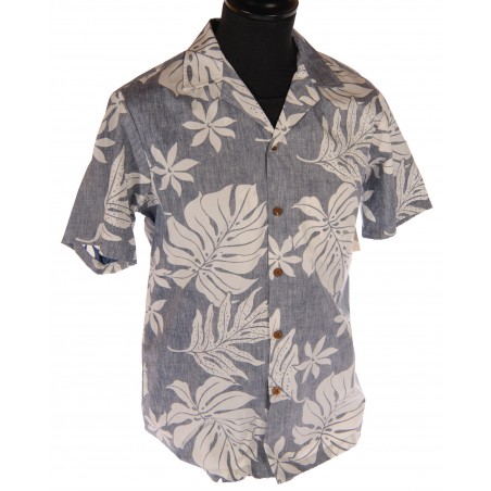 Hawaiian Shirt - Dark Blue Kaanapali Print Men - RJC