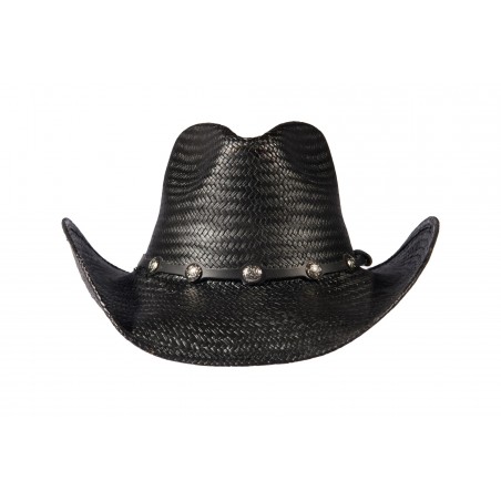 Cowboy Hat - Black Straw Dakota Unisex - Austin Hats Size S Color Black