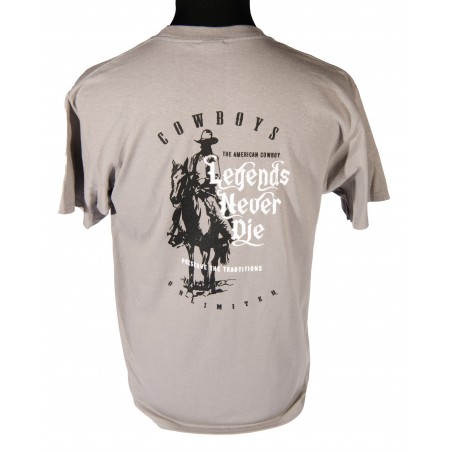 T-shirt - Gris Imprimé Legends Never Die Homme - Cowboys Unlimited